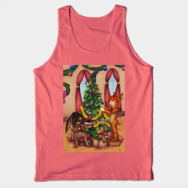 Trimming the Christmas Tree Tank Top by SakuraDragon